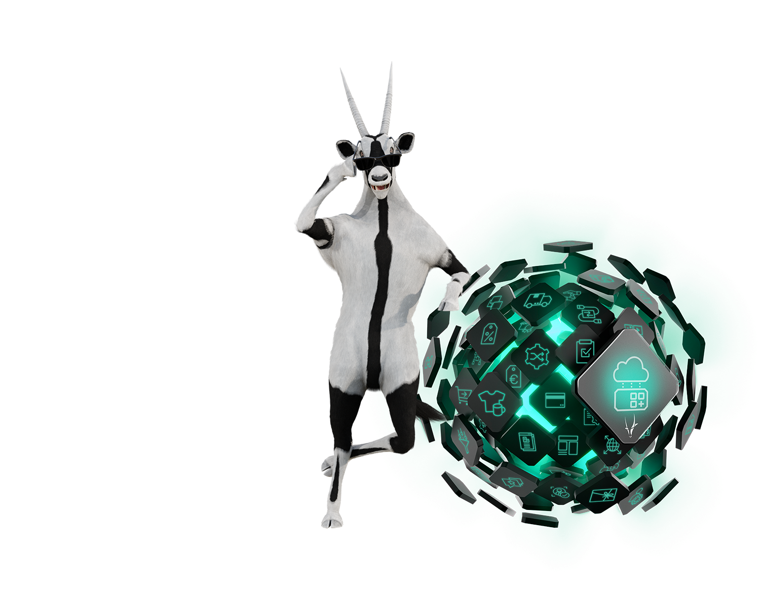Spryker Oryx Mascot representing Composable Speed